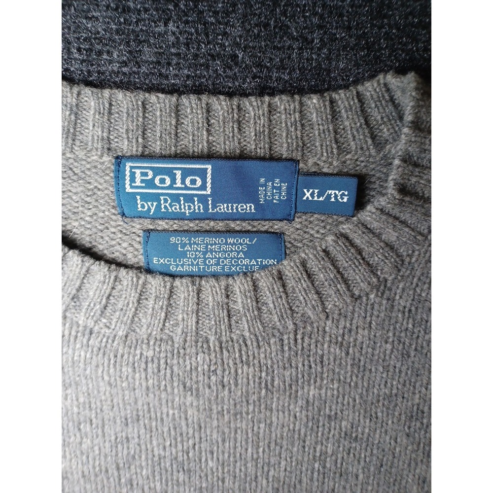 Polo Ralph Lauren XL Merino Wool Gray Long Sleeve Sweater - Picture 2 of 4
